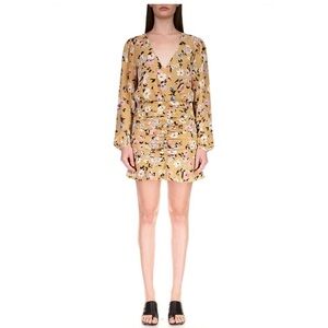 NWT Sanctuary Dreamer Georgette Floral Print  V-Neck Mini Dress